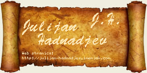 Julijan Hadnađev vizit kartica